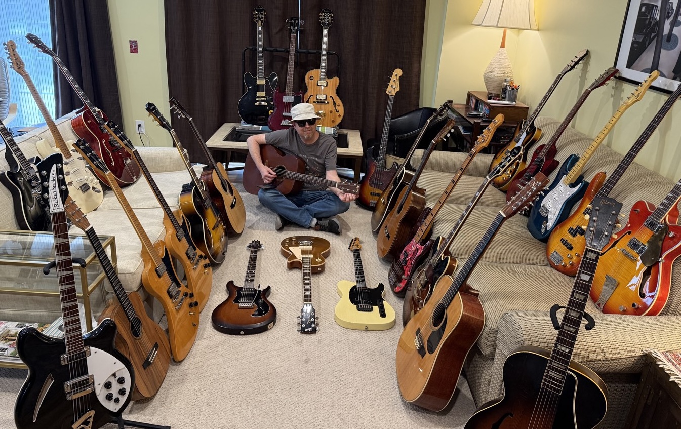 David with his guitars
